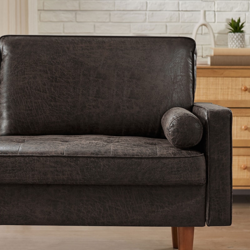 VANOMi 68.9'' Faux Leather Vintage Loveseat