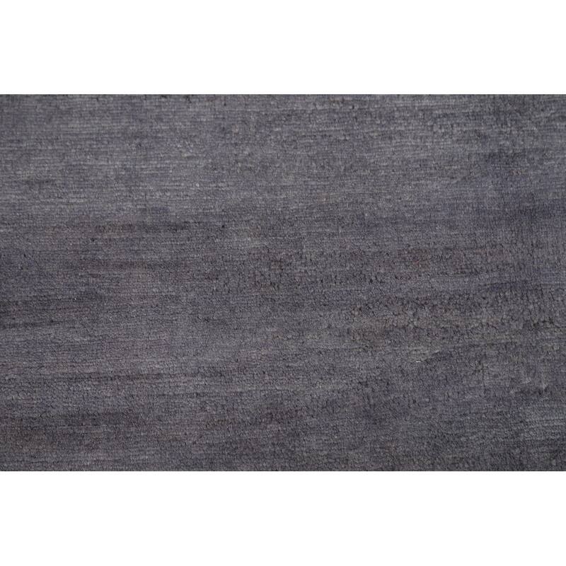 Contemporary Blue Gray Gabbeh Oriental Rug Hand-Knotted Wool Carpet - 3'1"x 4'9"