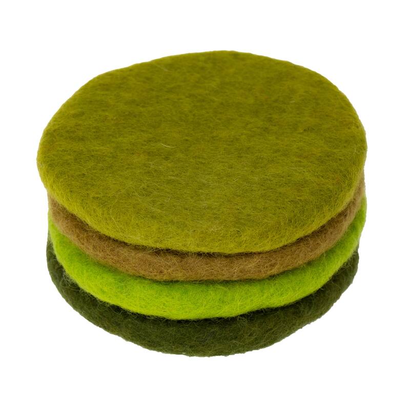 Handmade Felt Macaroon Coasters, Set of 4
