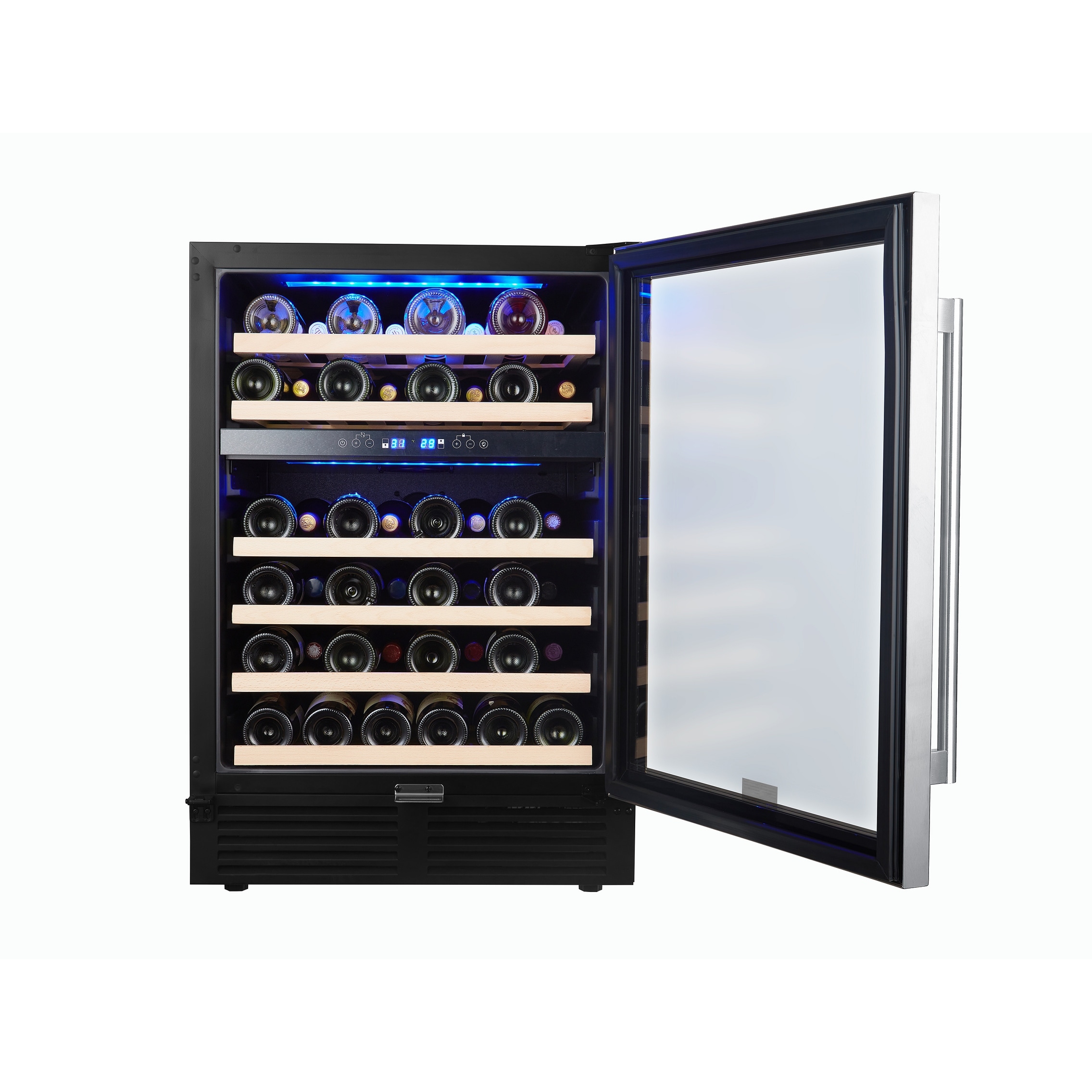 Dropship SOTOLA 24 46 Bottle Wine Cooler Refrigerator Cabinet Beverage  Fridge Small Wine Cellar Soda Beer Counter Top Bar Quiet Operation  Compressor Freestanding Clear Glass Door For Office to Sell Online at
