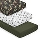 preview thumbnail 1 of 4, Sweet Jojo Designs Woodland Camo Deer Boy 3 Pack Fitted Crib Sheets - Solid Forest, Green Army Camouflage & White/Black Antler
