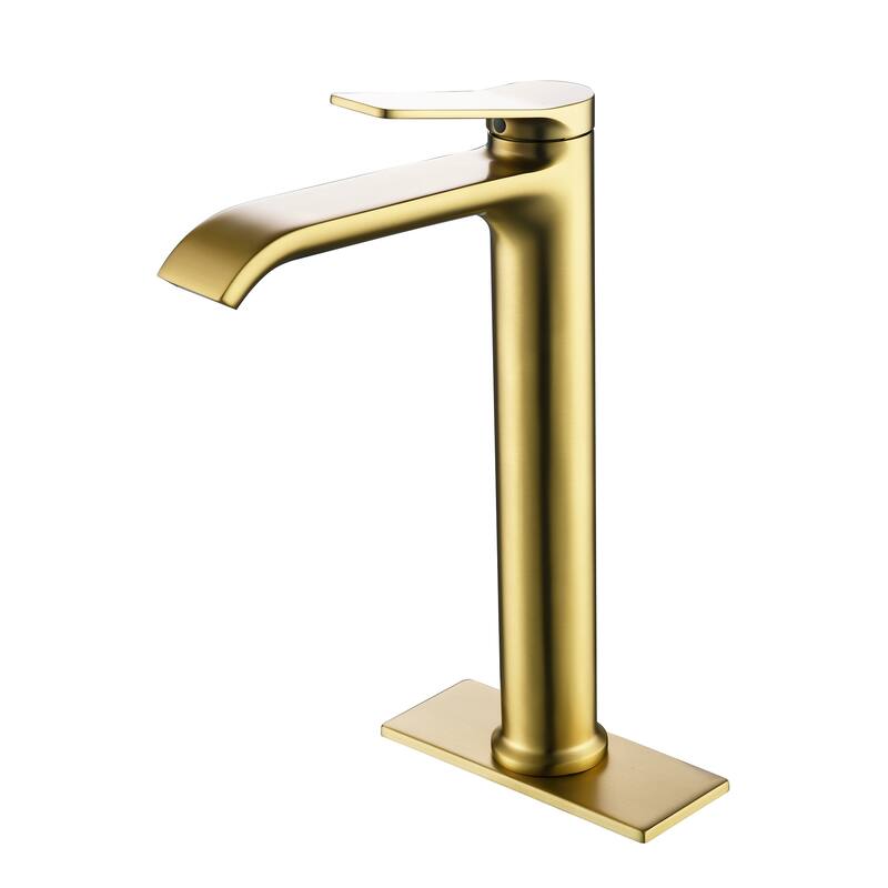 10.9"H Solid Brass Single-handle Bathroom Sink Faucet