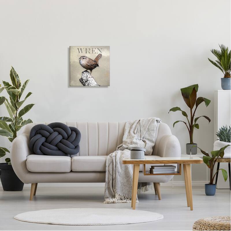 Stupell Wren Bird Standing Casual Nature Breed Typography Canvas Wall Art, Design by Alpenglow Workshop
