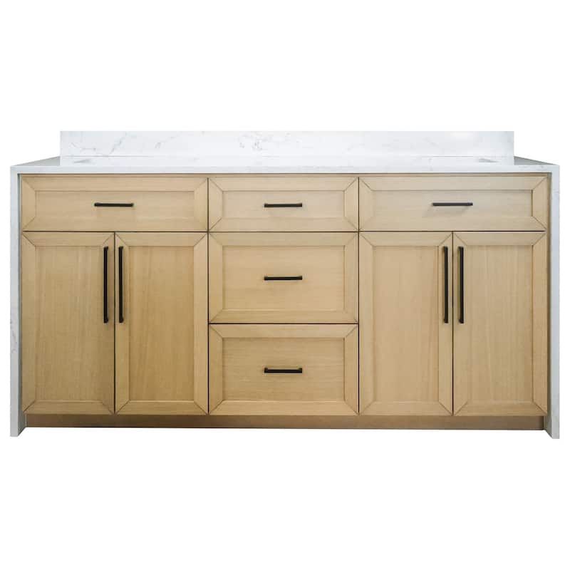 KitchenBathCollection Palisade 72" Double Waterfall Vanity with Engineered Marble Top