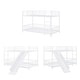 preview thumbnail 12 of 30, Kids Metal Bunk Bed with Slide and Guardrails