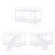preview thumbnail 14 of 36, Unique Design Twin over Twin Size Metal Bunk Bed with Slide and Guardrails