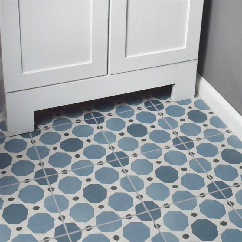 Merola Tile Caprice Colours Sapphire Encaustic 7.86" x 7.86" Porcelain Floor and Wall Tile