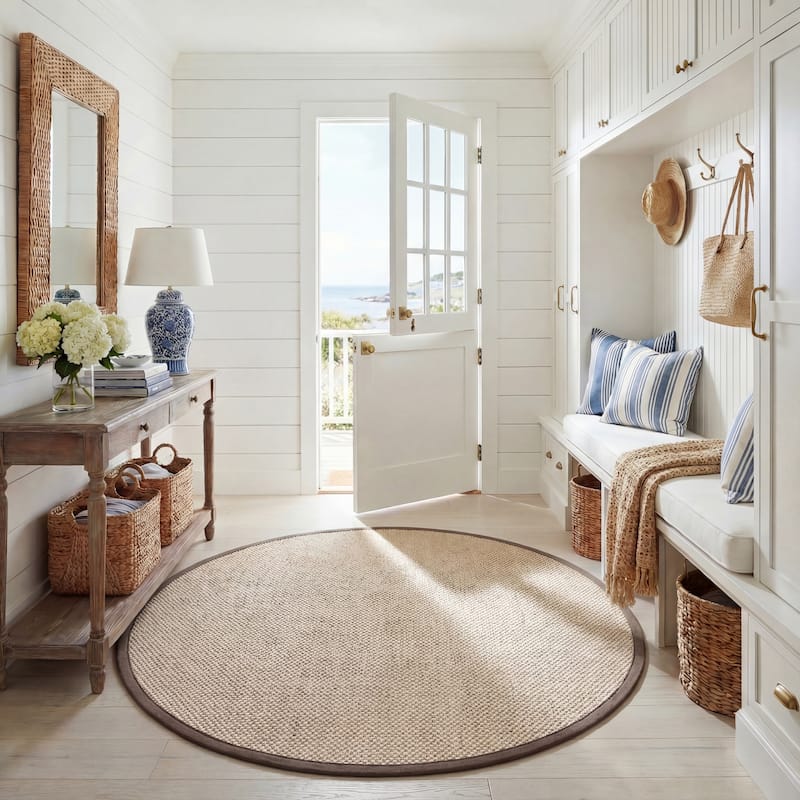 SAFAVIEH Natural Fiber Lorine Casual Border Sisal Rug