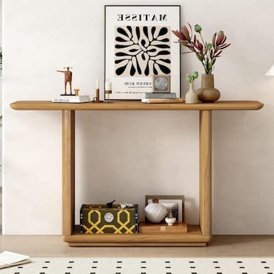 Minimalist 60" Console Table with Bottom Shelf for Stylish Living Spaces
