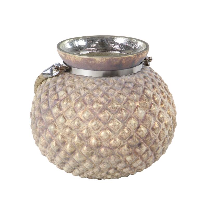 Green Glass Natural Candle Holder Set of 2 9 x 11 x 11