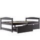 preview thumbnail 10 of 16, Twin Size Wood Platform Bed with Two Drawers, Brown