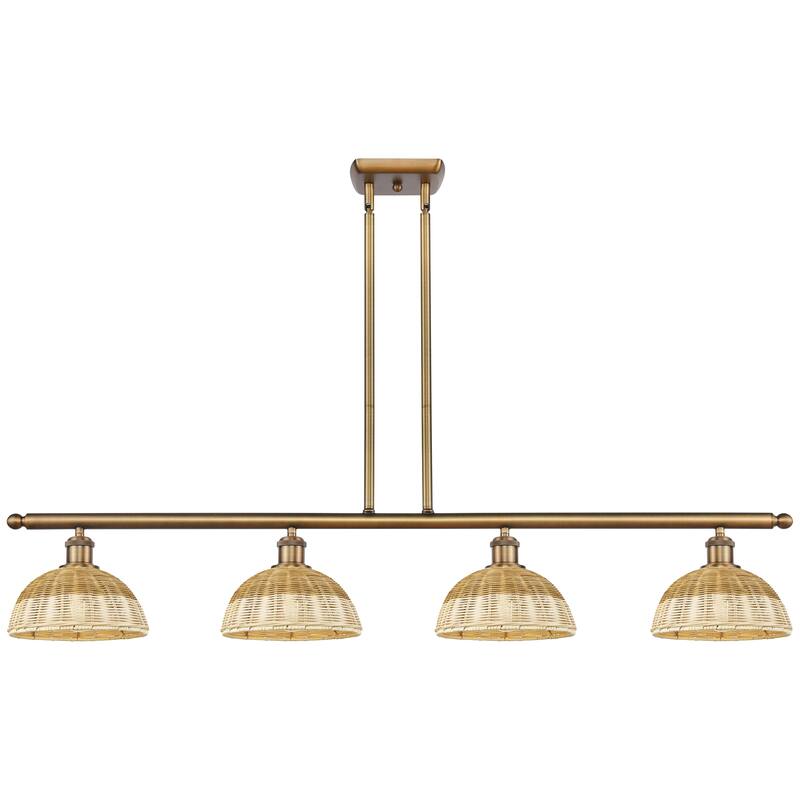 Innovations Lighting Endless Possibilities Ballston - Bristol Natural II - 4 Light 48" Stem Hung Island Light with 9" Shades - Brushed Brass