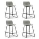 preview thumbnail 23 of 49, LUE BONA Modern Faux Leather Metal Frame Counter Height Bar Stools (Set of 4)