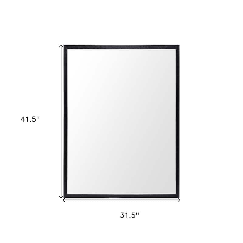 HomeRoots 42" Black Framed Bathroom Vanity Mirror - 31.50 in. x 41.50 in. x 1.75 in.