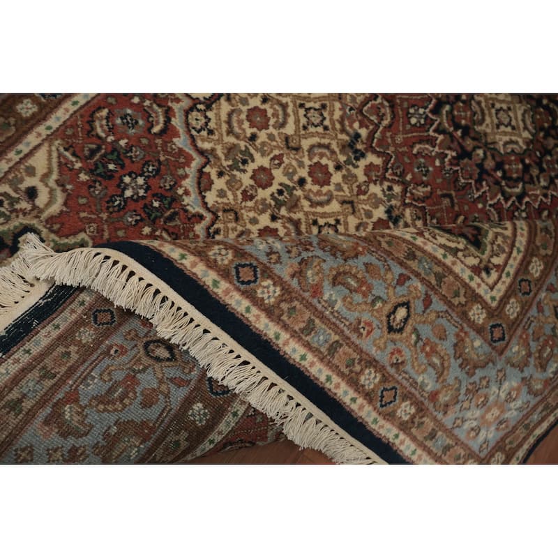 Hand Knotted Oriental 100% Wool Carpet Traditional Floral Beige & Ivories Tabriz Area Rug - 6' 8'' X 4' 9''