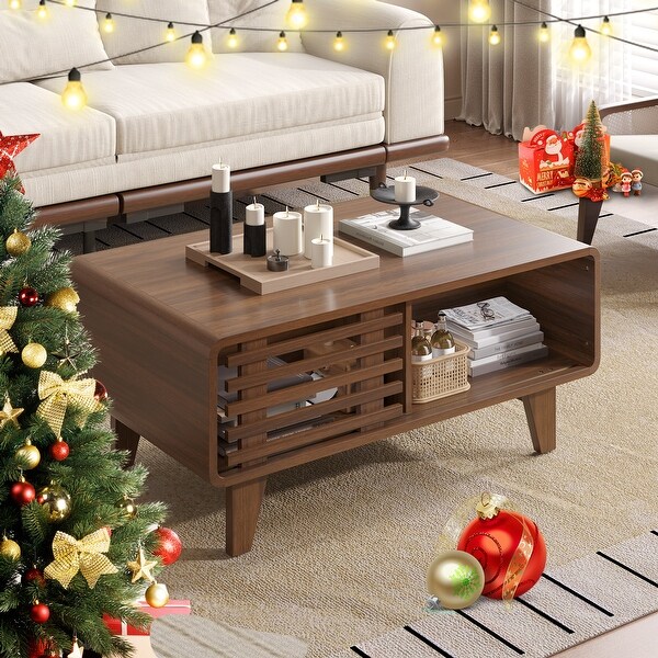 JASIWAY Mid-Century Modern Rectangle Coffee Table - Bed Bath