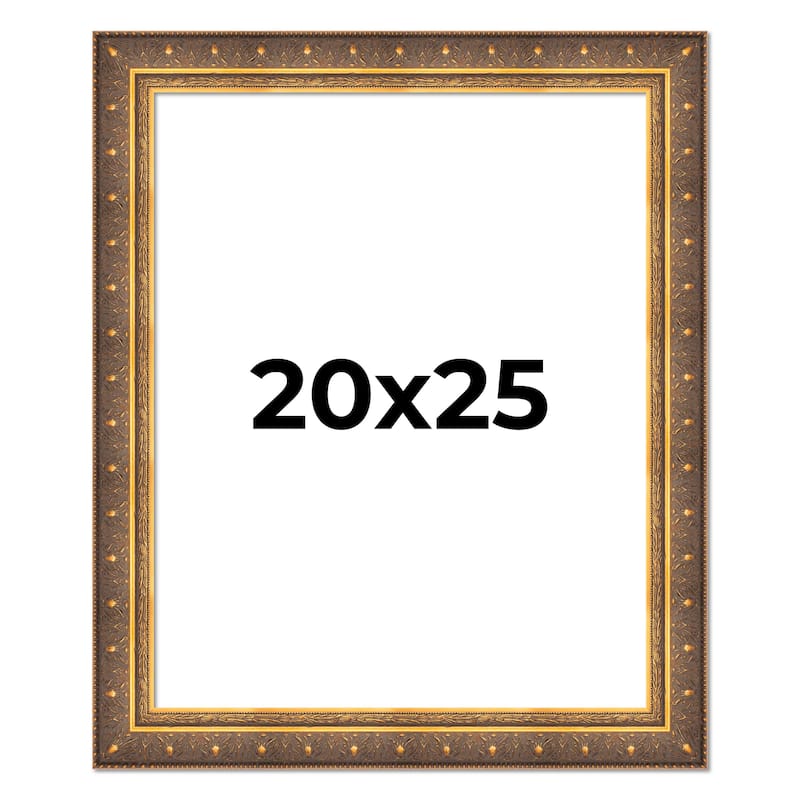 20x25 Frame Vintage Gold Solid Wood Picture Frame | 2.5 Inch Moulding