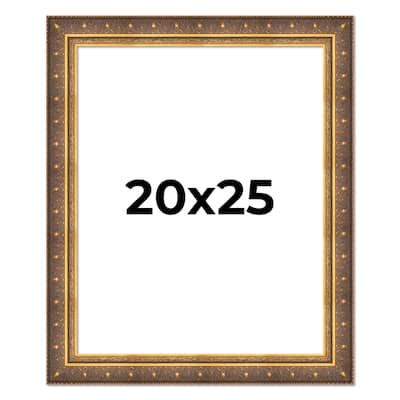 20x25 Frame Vintage Gold Solid Wood Picture Frame | 2.5 Inch Moulding