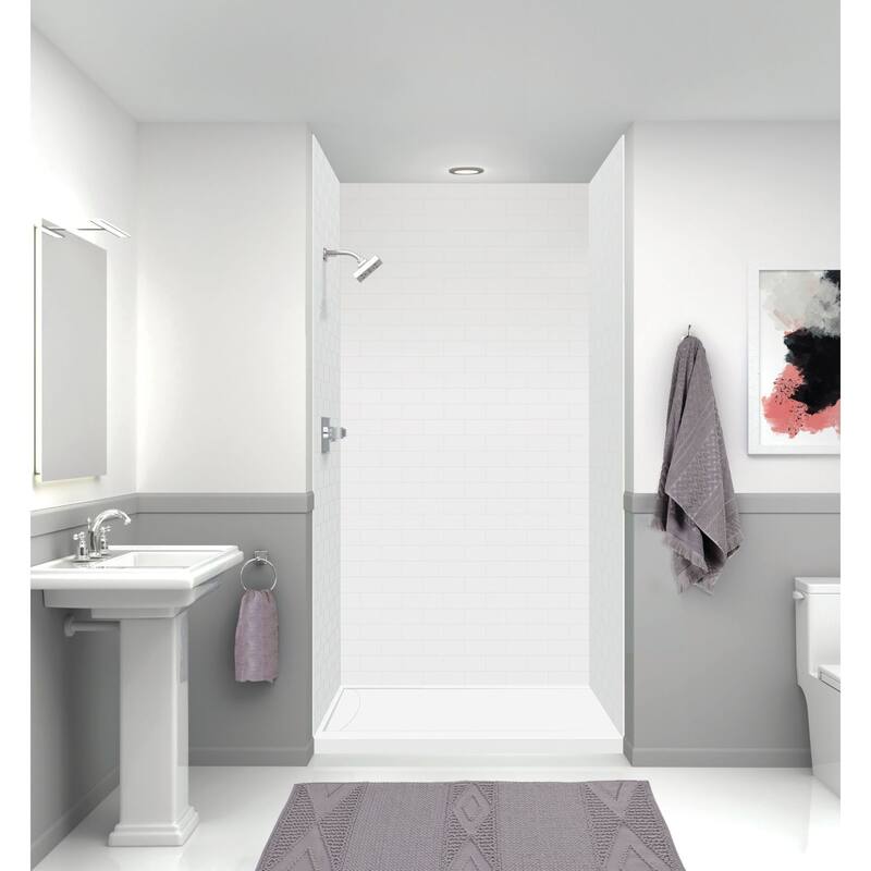 Transolid FSL4834L 48" x 34" Rectangular Shower Base with Single - White