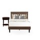 preview thumbnail 2 of 42, 2 Piece Bed Set -Bed with Brown Linen Fabric Button Tufted Headboard - 1 Night Stand (Bed Size Options)