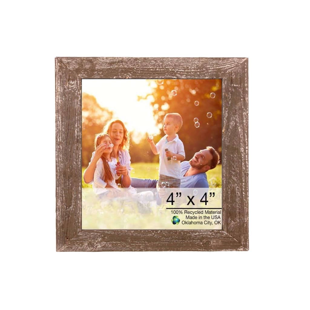4" x 4" Rustic Farmhouse Espresso Brown Wood Frame