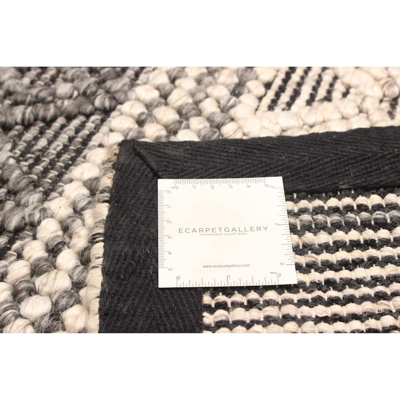 ECARPETGALLERY Braid weave Sienna Dark Grey Wool Rug - 5'4 x 7'5