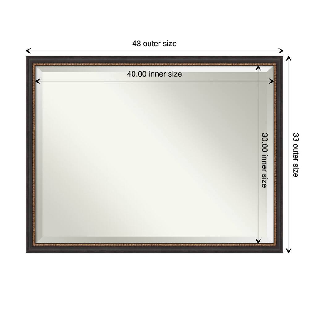 Beveled Wood Bathroom Wall Mirror - Ashton Black Frame - Ashton Black