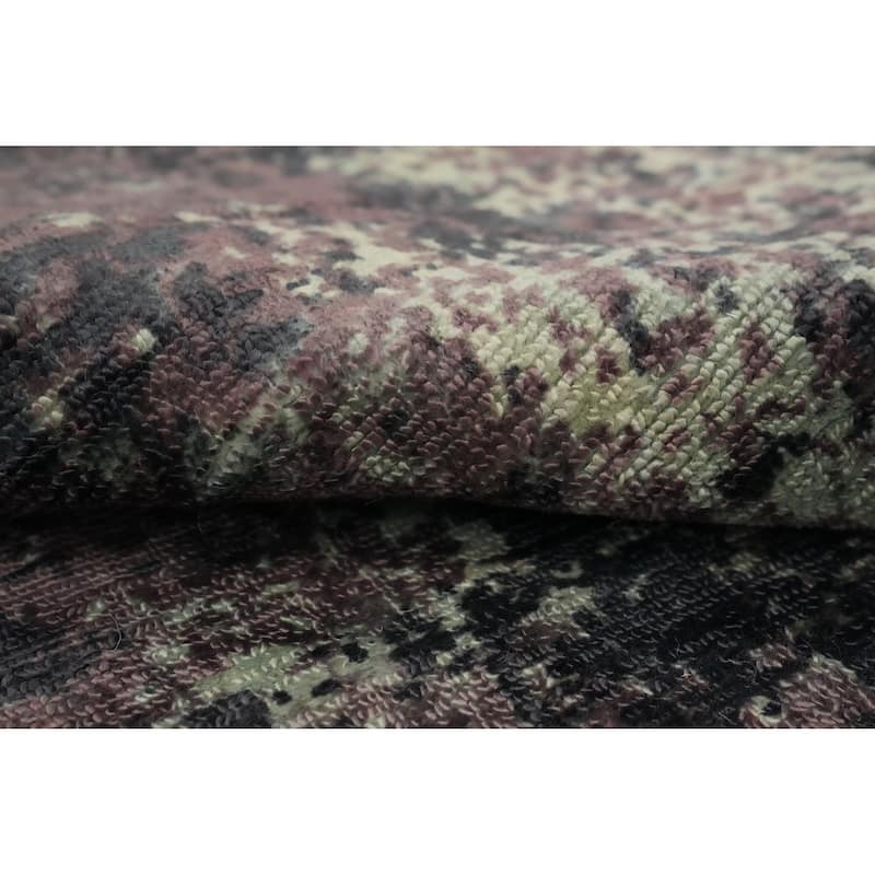 Hand Knotted Oriental Viscose Silk Carpet Modern Abstract Multi-Colored Abstract Area Rug - 7' 9'' X 5' 1''