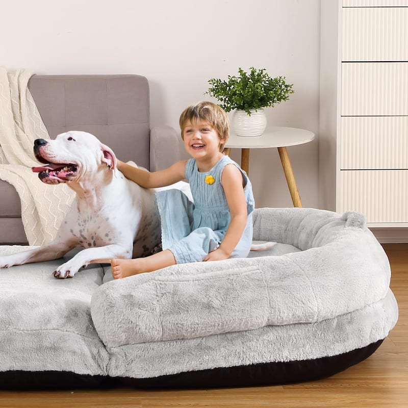 Human Dog Bed for Adults, Foldable Giant Nap Sofa Bed, Bean Bag Chair