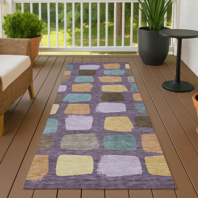 Machine Washable Indoor/ Outdoor Casual Hoppy Chantille Rug - Purple - 2'3" x 7'6"