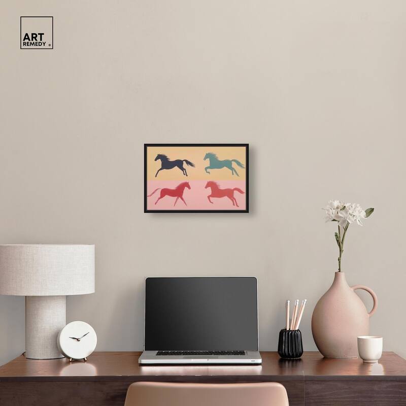 Galloping Quartet Canvas by Art Remedy