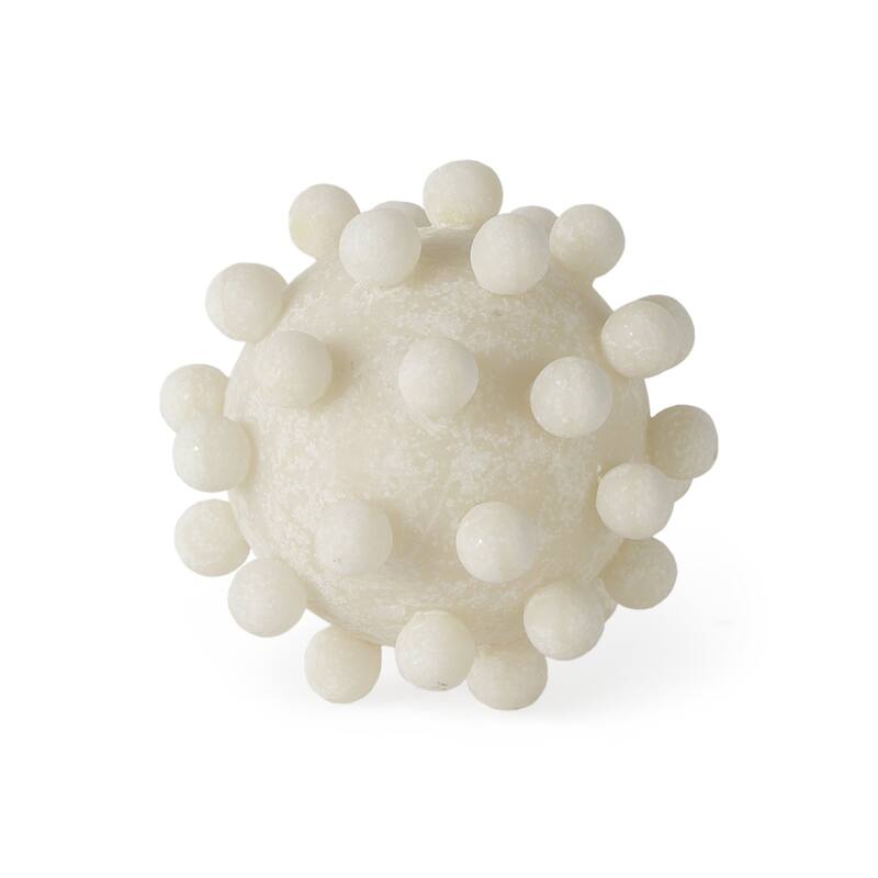 HomeRoots 6" Ivory Resin Knobby Nubs Orb Tabletop Sculpture