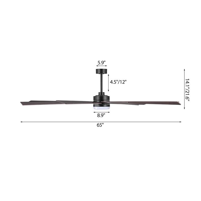 WINGBO 65/72 inch DC Motor Indoor Ceiling Fan with Light & Remote...