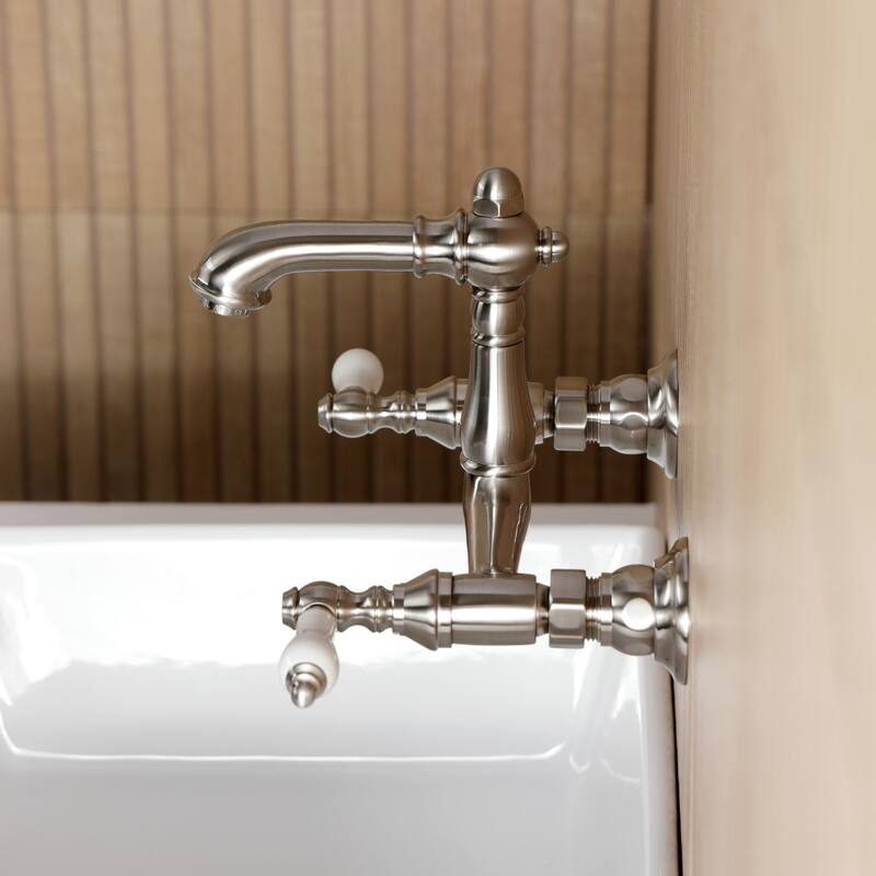 Kingston Brass English Country Two-Handle 2-Hole Wall Mount Bathroom Faucet