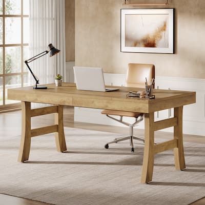 63 Inches Executive Office Desk Large Computer Table with Sturdy Legs