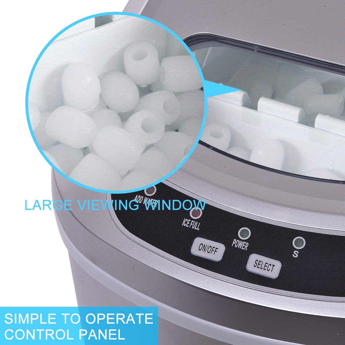 Costway Silver Portable Compact Electric Ice Maker Machine Mini Cube - Bed  Bath & Beyond - 22349507