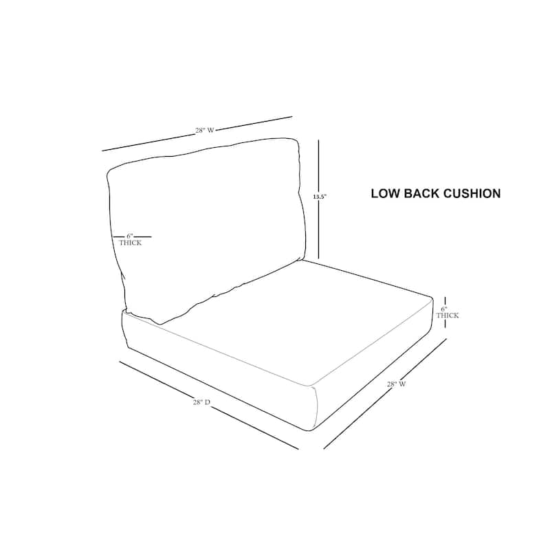 Low-back 6-inch Chair Cushion Covers
