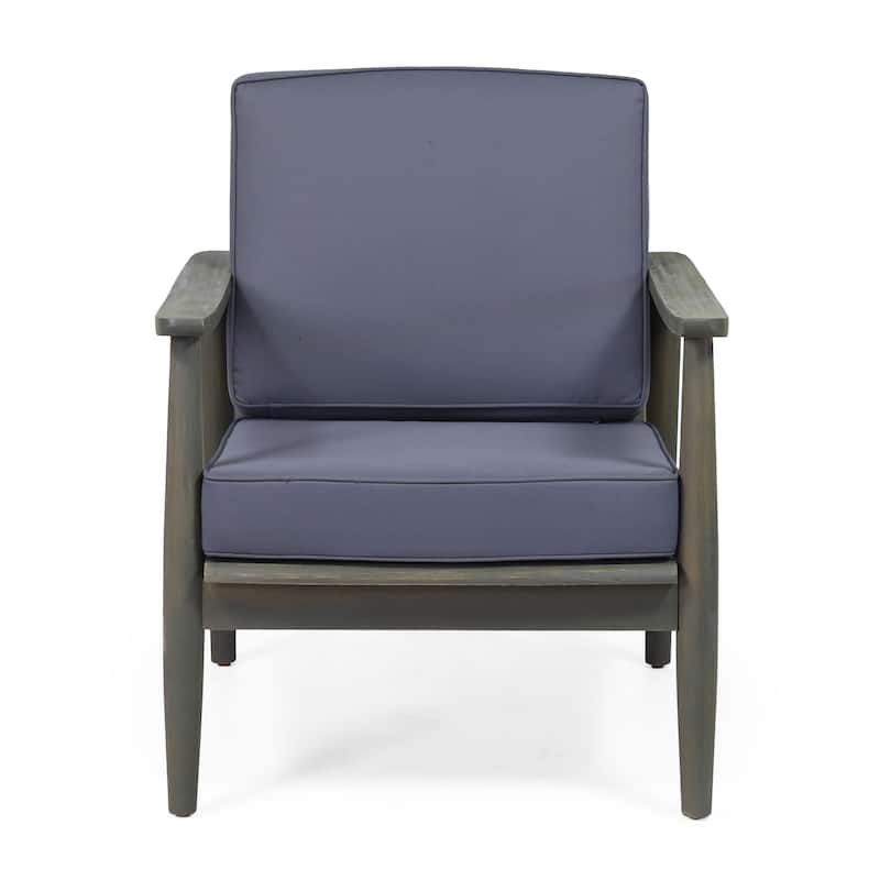 Willowbrook Acacia Wood Outdoor Club Chair by Christopher Knight Home - Gray + Dark Gray