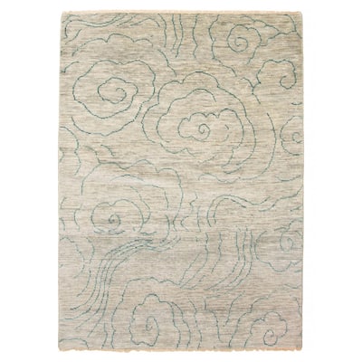 ECARPETGALLERY Hand-knotted Mystique Grey Wool Rug - 5'0 x 7'1