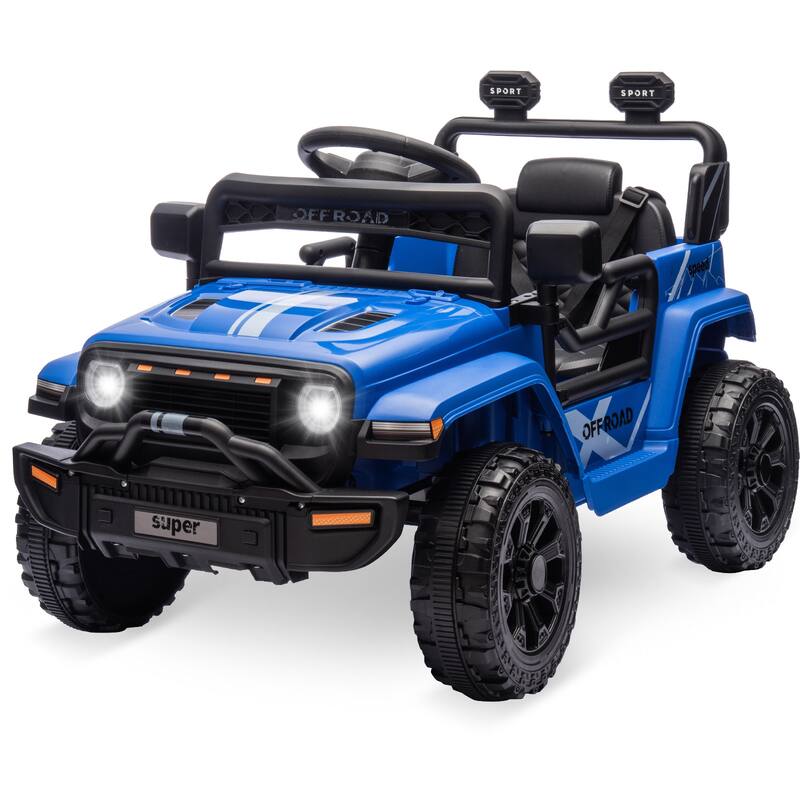 12V Electric Kids Ride on Truck, Toy Vehicle with Remote Control for Best Kids Gift - Blue