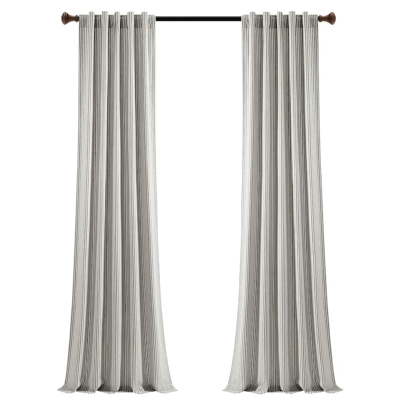 Lush Decor Farmhouse Vintage Stripe Yarn Dyed Cotton Back Tab/Rod Pocket Window Curtain Panels
