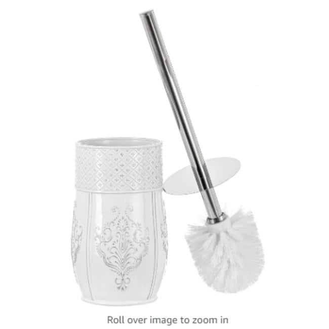 Creative Scents Vintage White Bathroom Toilet Brush Set