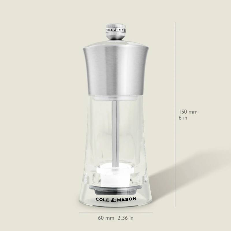 Cole & Mason Bromley Acrylic & Stainless Steel Salt & Pepper Mill Gift Set 6"