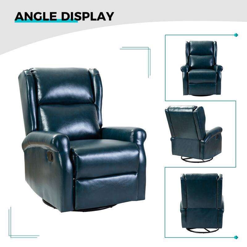 Baksoho Contemporary Faux Leather Swivel Nursery Chair with Metal Base by HULALA HOME