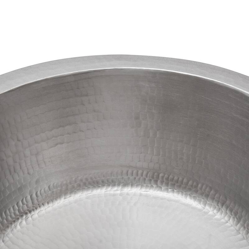 14-in Round Hammered Copper Bar Sink in Nickel w/ 2-in Drain Opening (BR14EN2)