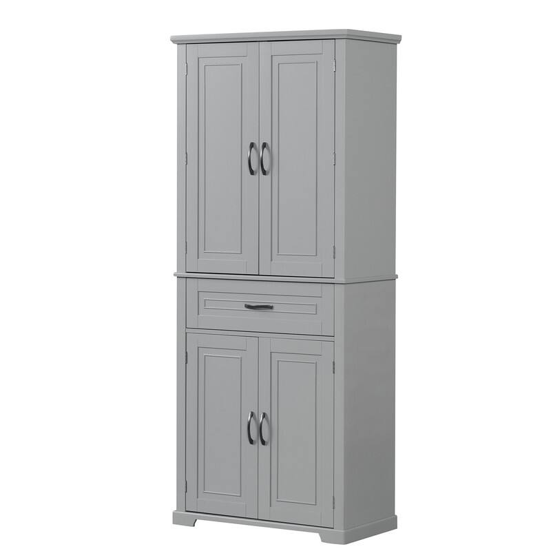 Bathroom Storage Cabinet with Doors and Drawer, Multiple Storage Space, Adjustable Shelf