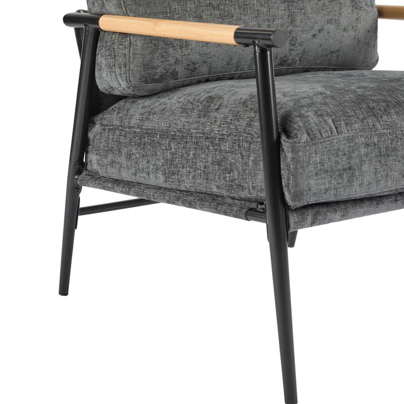 Varsts Modern Upholstered Accent Chair with Wood Frame, Emerald by Christopher Knight Home