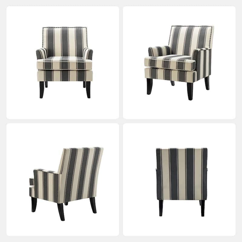 Akorda French Country Armchair with Nailhead Trim and Solid Wood Legs by HULALA HOME