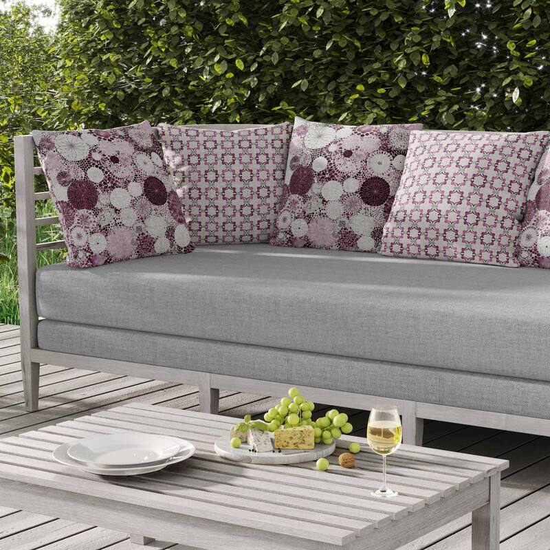 Crystal Drift Indoor/Outdoor Reversible Throw Pillow Pink and Purple