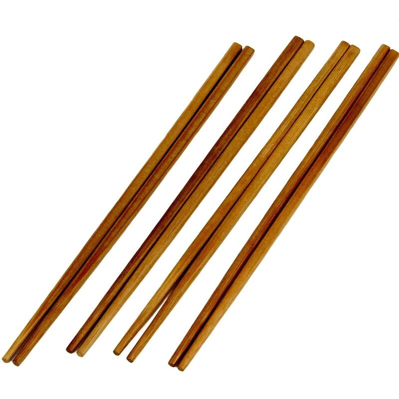 Chef Craft 9.5" Long Reusable Natural Bamboo Chopsticks Set - 4 Pair - 1 Pack